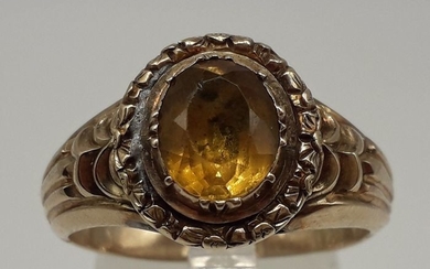 Citrine (1.75ct) - 9K Yellow gold - Victorian Ring