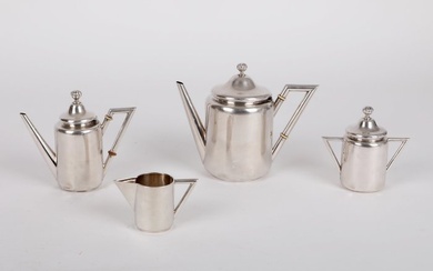 Coffee and tea service (4) - .833 silver - Portugal - Mid 20th century
