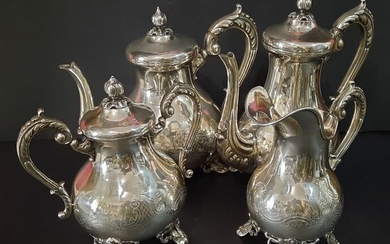 Coffee and tea service (4) - Silver - First half 20th century