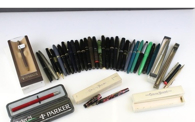 Collection of vintage pens to include a quantity of fountain...