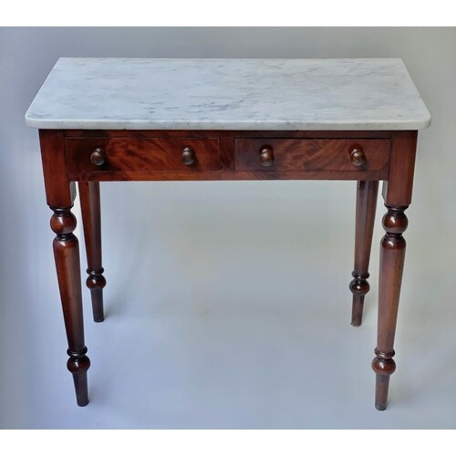 DRESSING TABLE, Victorian flame mahogany with Carrara white ...