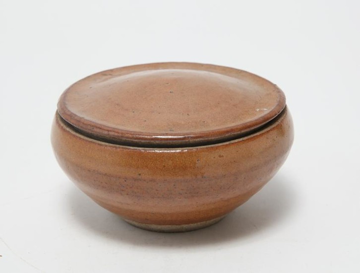 Danish Modern Style Art Pottery Covered Bowl
