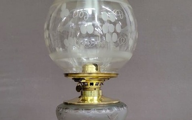 Dated 1876 Early Bradley & Hubbard oil lamp with Woman figural base with cut glass font with