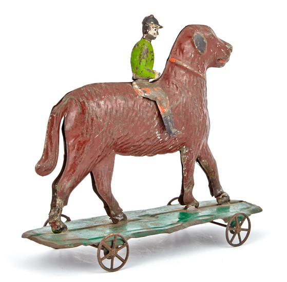 Dog and Rider Tin Pull Toy