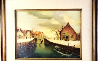 Dutch Canal Scene Painting
