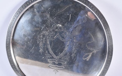 Early 20th Century Silver Plate Salver or Tray, by Hukin and Heath of Birmingham with Armorial
