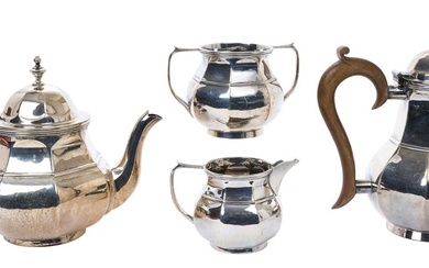 Early 20th century four piece tea set, in the George 1 style.