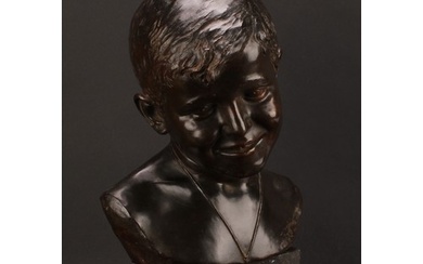 Eduardo Rossi (1867-1926), a brown patinated bronze, bust of...