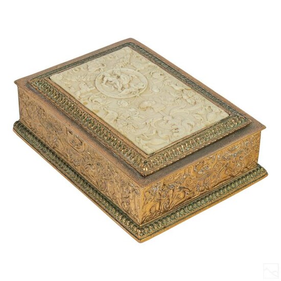 Edward F. Caldwell Gilt Bronze Ivorine Humidor Box