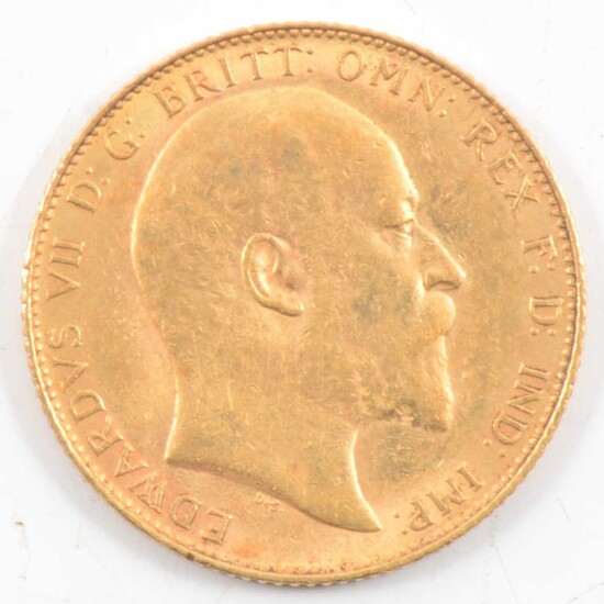 Edward VII Gold Full Sovereign, 1908, 8g