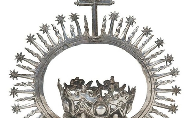 Embossed silver crown. Colonial School. Possibly