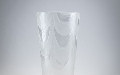 Ercole Barovier, Große Vase 'Diaphanous White Graffito', 1960
