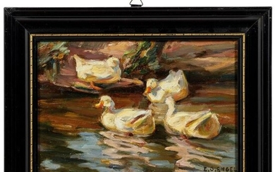 Erich Otto Engel (1866 - 1943) - "Swimming Ducks"