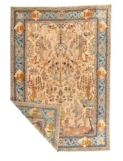 Fine Antique Persian Tabriz Rare and Unusual Design