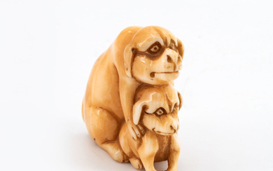Fine Carved Netsuke in the Shape of a Pair of...