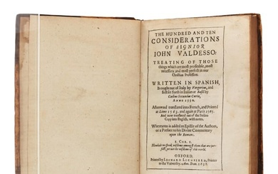 First English Edition of The Hundred and Ten Considerations of Signior John Valdesso