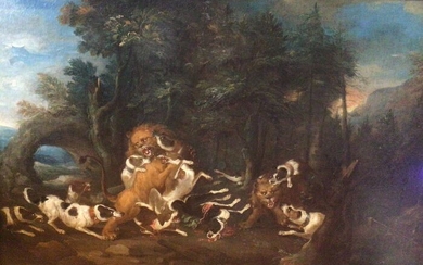 Flemisch School(XVII) - The attack on lions