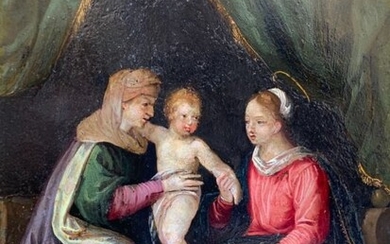Flemish painter active in Tuscany, XVI-XVII Century - Nativity with Saint Anne