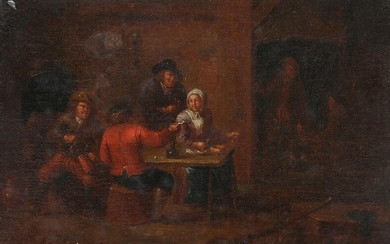 Follower of Teniers, 17th C. Interior Scene