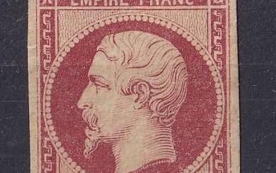 France 1854 - 80c carmin Empire, imperforate, a very fine new* copy - Yvert 17A