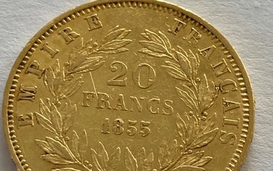 France. Napoléon III (1852-1870). 20 Francs 1855-A, Paris (No Reserve Price)