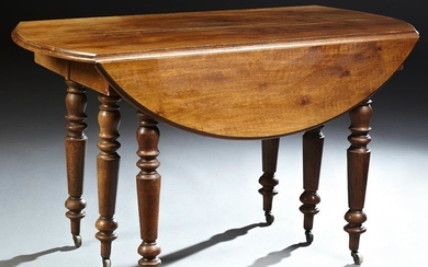 French Louis Philippe Carved Walnut Drop Leaf Table