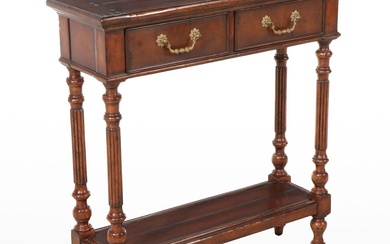 French Provincial Style Hardwood Two-Tier Console Table