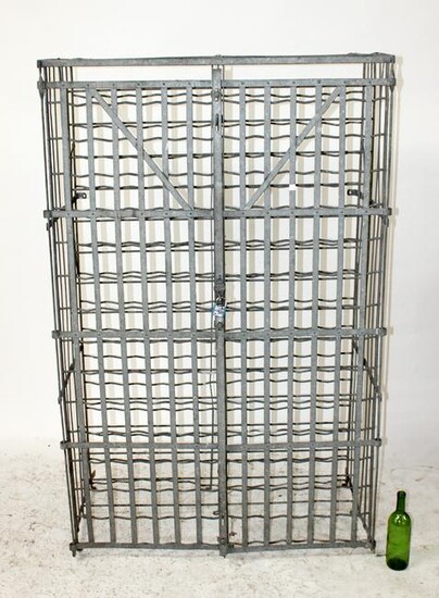 French iron double door wine cage