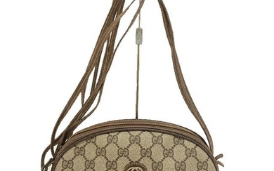 GUCCI Gucci Old Shoulder Bag Crossbody GG Pattern Beige Brown PVC Supreme Ladies Vintage