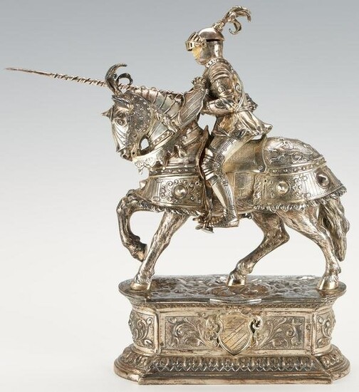 German Sterling Silver Figure of Knight on Horseback
