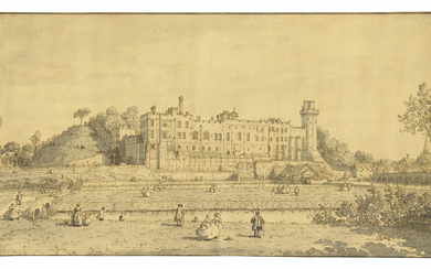 Giovanni Antonio Canal, Il Canaletto (Venice 1697-1768), View of the South front of Warwick Castle