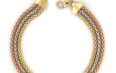 Gold Art - 10,5 gr - 19 cm - 18 Kt - Bracelet - 18 kt. Rose gold, White gold, Yellow gold