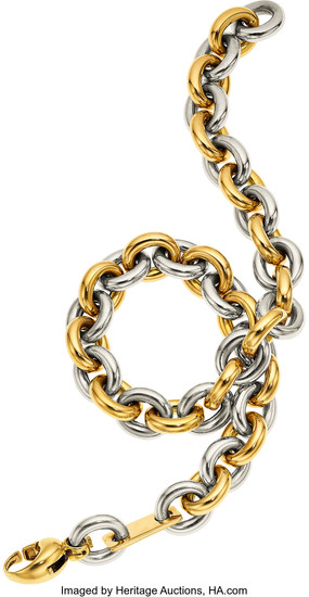 Gold Necklace The 18k white and yellow gold necklace...