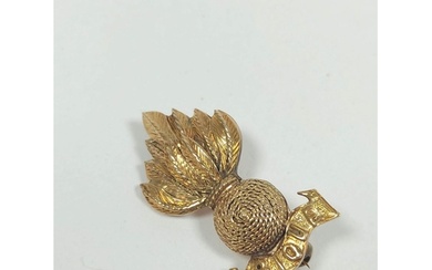 Gold artillery brooch, '585', 6g.