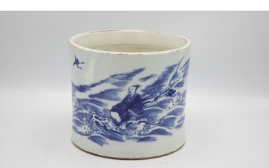 Good quality Kangxi period blue and white porcelain wide bru...