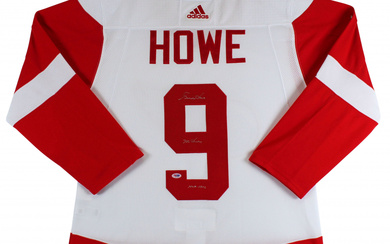 Gordie Howe Signed Red Wings Jersey Inscribed "Mr. Hockey" & "HOF 1972" (PSA)
