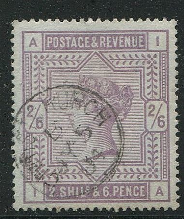 Great Britain - England 1884 - 2 shilling 6 pence lilac on BLUID PAPER - Stanley Gibbons 175