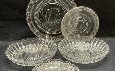 Group 5 Cut Crystal & Glass Plates & Bowls