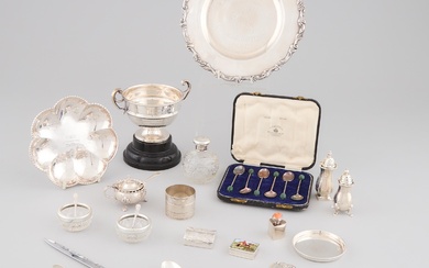 Group of English, Swiss, Danish and Mexican Silver, mid 19th/20th century