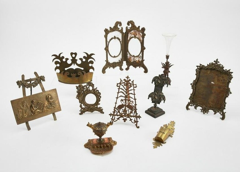 Group of ten International metalware decorations