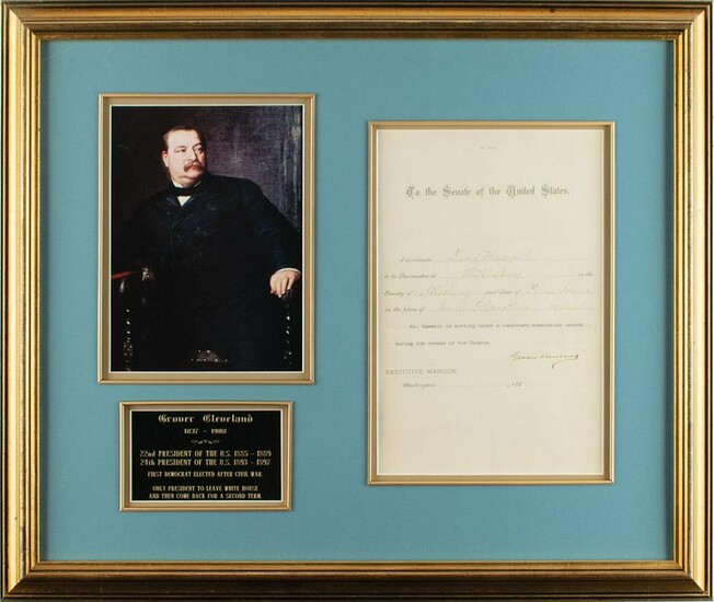 Grover Cleveland Document Signed