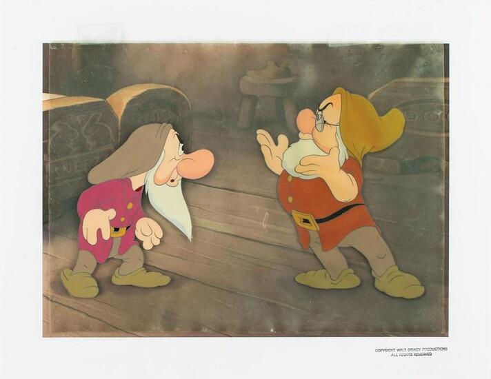 Grumpy and Doc production cels from Snow White and the