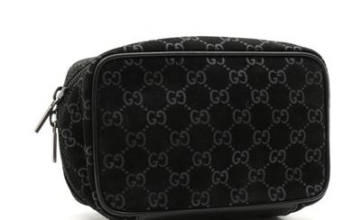 Gucci Guccissima Black Suede and Leather Travel Pouch