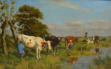 H. G. Wolbers (1856-1926) - Koeien aan het water