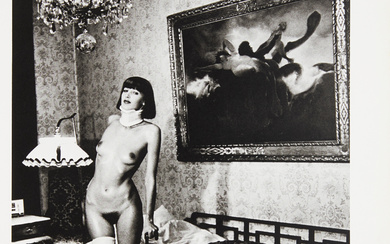 HELMUT NEWTON. "Jenny Kapitän - Pension Dorian Berlin", 1977.", offset lithographic photograph, from the 1979 Special Collection.