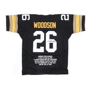 (HOF) Rod Woodson Signed Pittsburgh Steelers Replica NFL Football Jersey