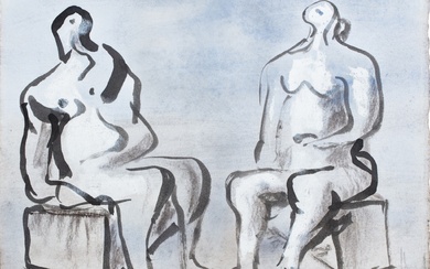 Henry Moore Two seated figures