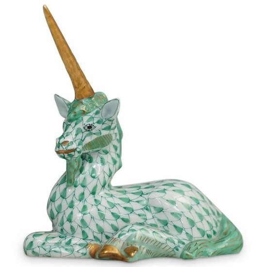 Herend Porcelain Green Fishnet Unicorn