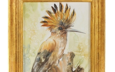 Hoopoe Bird Watercolor Painting