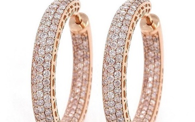 IGI Certified 2.36ct Pink Diamond Earrings - 14 kt. Pink gold - Earrings - ***No Reserve Price***